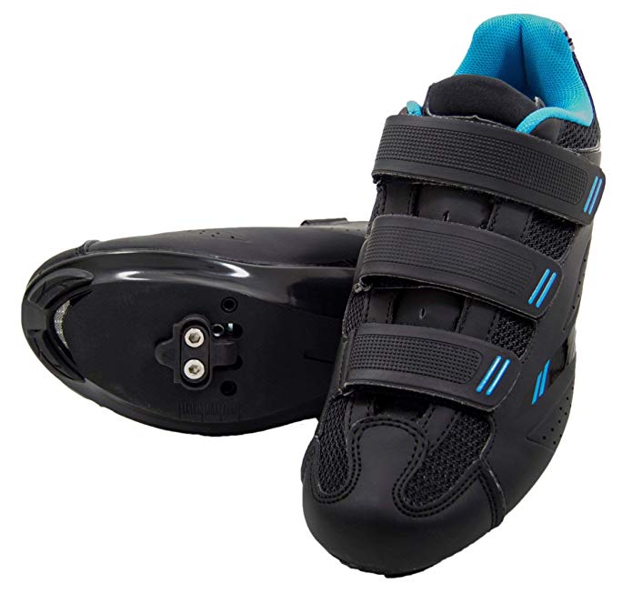 Tommaso Pista 100 Women's Spin Class Ready Cycling Shoe Bundle with Compatible Cleat, Look Delta, SPD - Black, Blue, Pink, White