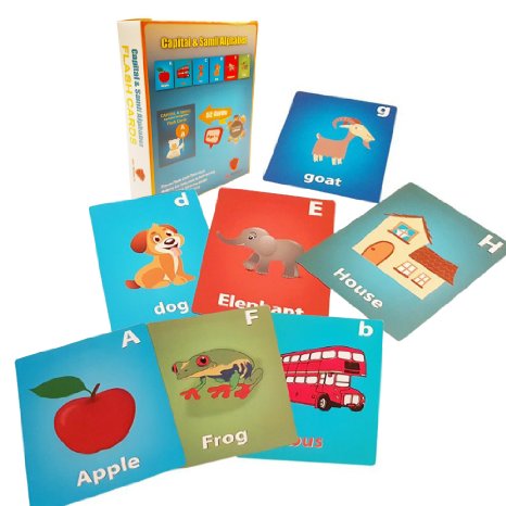 ABC Flash Cards For Toddlers - FINEST Learning Set Of Complete Capital & Small Alphabet. Appealing Design & Proven Techniques Help Them To Read & Write Faster. Limited Time Offer-BUY NOW
