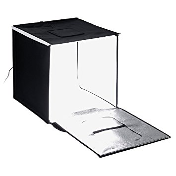 Fotodiox Pro LED 20x20" Studio-in-a-Box for Table Top Photography - Includes light tent, Integrated LED Lights, carrying case and four backdrops