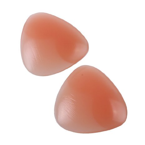 Goege Bra and Bikini Gel Inserts for Summer Waterproof Silicone Triangle Push-Up Breast Pads Swimsuit and Bra Inserts Enhancement Falsies Bikini Pads for Female Transparent/Nude Available (Nude)