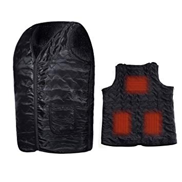 Electric Heated Warm Vest, 3 Heating Panels Size Adjustable Powered by Battery Power Bank, Suitable for Outdoors Activities under Cold Weather