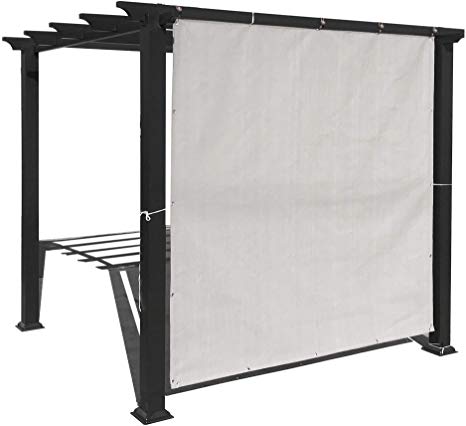 ALION HOME Sun Shade Privacy Panel with Grommets and Hems on 4 Sides for Patio, Awning, Window, Pergola or Gazebo - Smoke Grey (14' X 6')