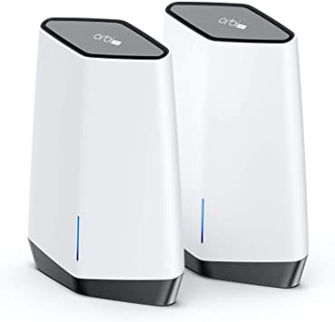 NETGEAR Orbi Pro WiFi 6 Tri-band Mesh System (SXK80) | Router with 1 Satellite Extender for Business or Home | Coverage up to 6,000 sq. ft. and 60  Devices | AX6000 802.11 AX (up to 6Gbps) (Pack of 2)