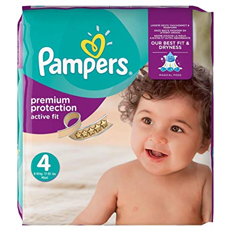 Pampers Active Fit 168 Nappies with Absorbing Channels, 8 - 16 kg, Size 4