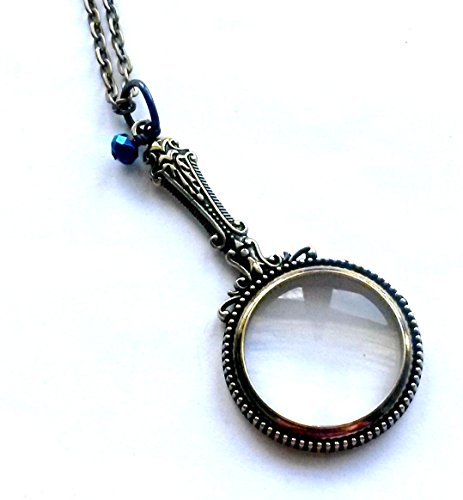 Magnifying Glass Necklace Steampunk Reading glasses necklace Handmade Gift by Aunt Matilda