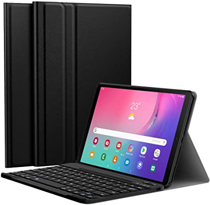 MoKo Keyboard Case for Samsung Galaxy Tab A 10.1 2019, Premium PU Leather Stand Cover with Removable Wireless Keyboard for Galaxy Tab A 10.1 Inch SM-T510/SM-T515 2019 Release Tablet - Black