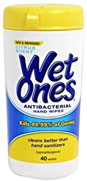 Wet Ones Antibacterial Hand Wipes, Citrus Scent, 40 Count (Pack of 6)