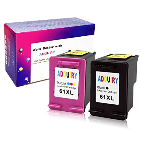 Adouiry Remanufactured for HP 61 XL Ink Cartridge Replacement Combo Pack Black and Tricolor 2 Pack High Yield Compatible for HP Envy 4500 5530 Officejet 4630 2620 Deskjet 1000 1050 1510
