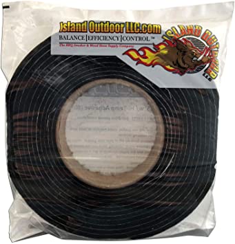 3/4" x 1/8" Nomex High Temp Barbecue Grill Gasket Smoker Pit Seal, self Stick Black