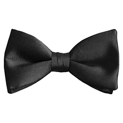 Black Silk Pre-Tied Bow Tie
