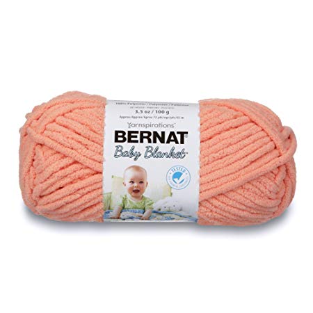 Bernat Baby Blanket Yarn, 3.5 oz, Gauge 6 Super Bulky, Baby Peach