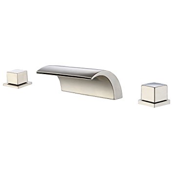Sumerain Roman Tub Faucet Brushed Nickel,Waterfall Spout for High Flow Rate,Include Valve and Trim Set
