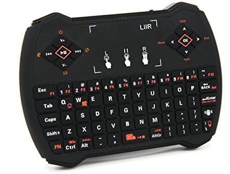 LIIR Mini Portable Handheld 2.4GHz Wireless Keyboard & Touchpad 72 Keys QWERTY Multimedia Keyboard for Smart TV Box, Media Player