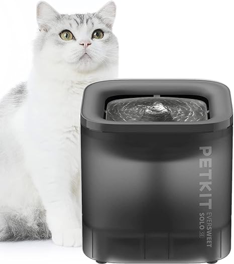 PETKIT CYBERTAIL Katzen Trinkbrunnen, Hundewasserspender,1,85L Katzen Hunde Wasserbrunnen,LED-Licht,25dB Extrem Leiser,Kabelloser Wasserspender Trinkbrunnen für Katzen Hunde,Grau