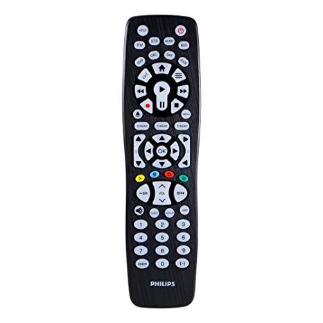 Philips Elite 8-Device Universal Remote Control, Glossed Black Finish, Big Buttons, Fully Backlit LEDs, Sound Bar/Streaming Player Compatible, Preprogrammed for Samsung and Roku Devices, SRP9488C/27