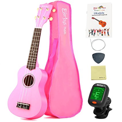 Soprano Ukulele Beginner Pack-21 Inch w/ Gig Bag How to Play Songbook Digital Tuner All in One Kit