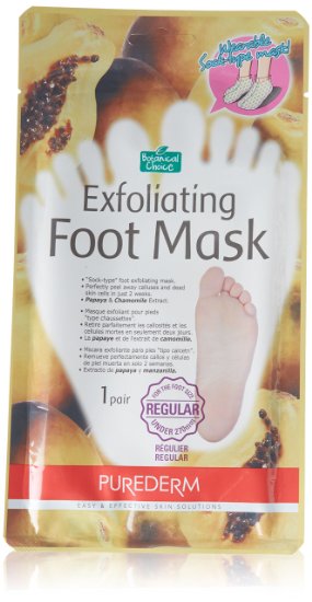 Purederm Exfoliating Foot Mask - Peels Away Calluses and Dead Skin in 2 Weeks 3 Pack 3 Treatments Regular