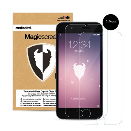 2-Pack Apple iPhone 7 Tempered Glass Screen Protector, MediaDevil Magicscreen Crystal Clear (Invisible)