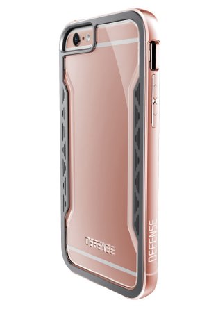 iPhone 6s and iPhone 6, X-Doria Defense Shield [Military Grade Drop Tested] TPU & Aluminum Protective Case, Rose Gold