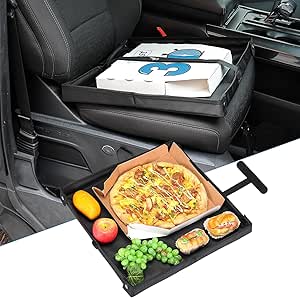 JOYTUTUS Car Tray, Car Seat Food Tray for Eating, Large Car Pizza Storage Holder Hold up to 18 Inches of Pizza, Multipuruse Travel Truck Seat Tray Organizer