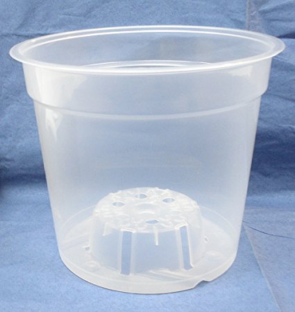6" Inch Round Clear Plastic Orchid Pot QTY 5
