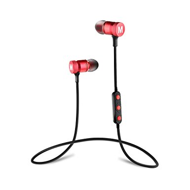 PluStore Bluetooth Headphones Sport Headset With Mic Stereo Sound Sweatproof Bluetooth Earbuds In-ear Magnetic Earphones and Noise Cancellation