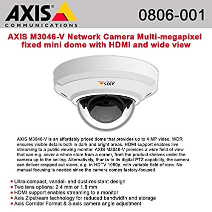 AXIS M3046-V Network Camera Multi-megapixel fixed mini dome HDMI and wide view