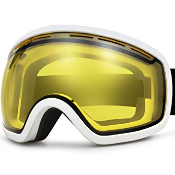 ZIONOR Lagopus X10 Ski Snowboard Goggles with Frame/Frameless Mode REVO Reflective Sphercial Detachable Lens