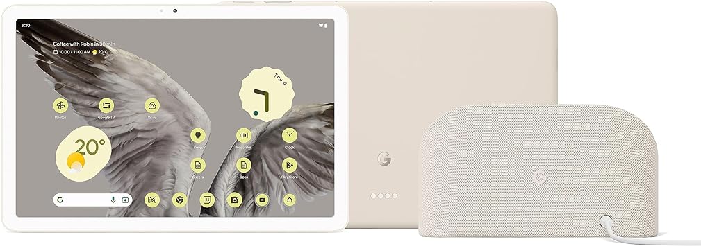 Google Pixel Tablet with Charging Speaker Dock (11 Inch Display, 256 GB Storage, Android, 8 GB RAM) – Porcelain