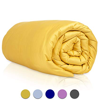 GnO Cooling Bamboo Duvet Cover for Weighted Blanket | 48" x 72", Full Size | - Soft and Cool Cover | Easy Machine Washing and Care | Made from Premium Bamboo Lyocell Fabric - Gold