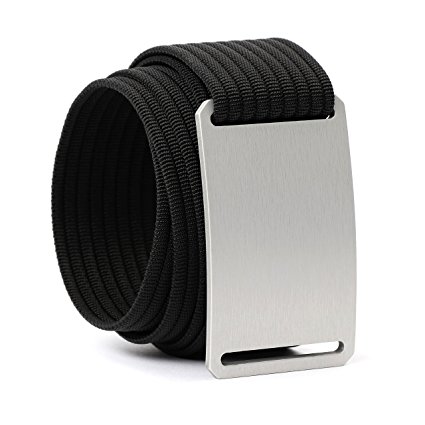 Grip6 Belts Adjustable Nylon Aluminium No Holes Men's Classic Belt