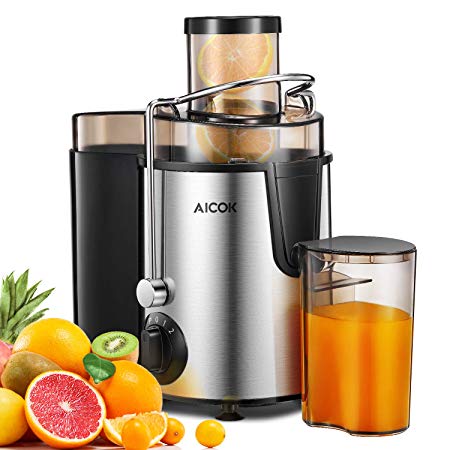 Juicer Aicok Juicer Machines for Fruit And Vegetable，Juicers Whole Fruit and Vegetable with Dual Speed Settinga And Large Feeding Tube Centrifugal, Fruit Juicer with BPA-Free