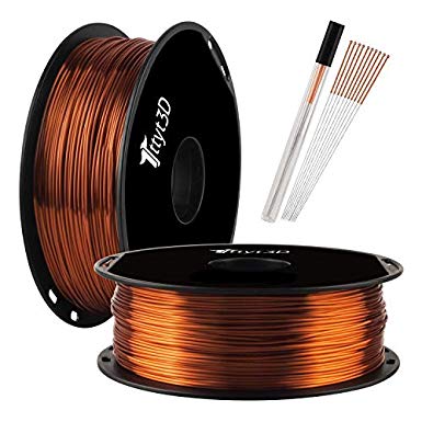 Silk Shiny Copper PLA 3D Printer Filament 1.75mm 1KG 2.2LBS Spool Widely Compatible 3D Printing Metal Copper Feeling TTYT3D