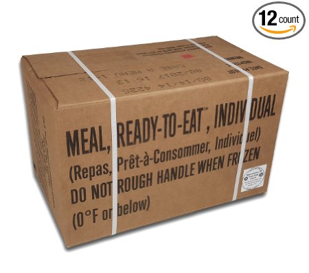 ULTIMATE MRE, May 2017 and up Inspection Date Meals Ready-to-Eat, Case of 12 Genuine US Military Surplus with Western Frontier's Inspection and Guarantee.