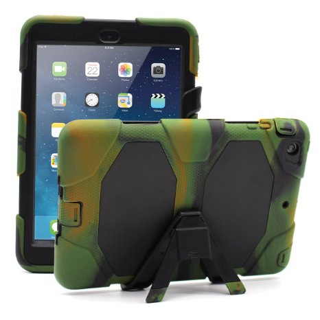 iPad mini Case,iPad mini 2 Case,iPad mini 3 Case,iPad mini Retina Case,BENTOBEN[ Kickstand Feature],Shock-Absorption / High Impact Resistant Hybrid Three Layer Armor Protective Case Cover Camouflage