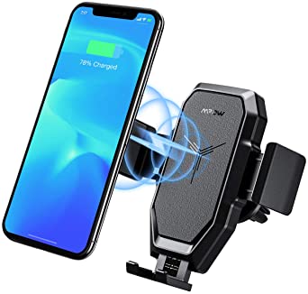 Wireless Car Charger Phone Mount, Mpow Fast Auto Charging Air Vent Phone Holder(10W, 7.5W 5W) Compatible iPhone 11 Pro MAX/XS MAX/XS/XR/X8 Plus, Samsung Galaxy S20 S10  S9  S8 Note 9