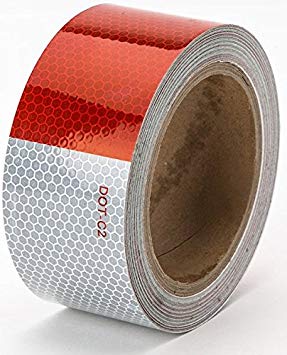 Starrey Reflective Tape Roll 2"X10' DOT-C2 Approved - Waterproof Red White Conspicuity Tape - Self-Adhesive PET Safey Warning Tape - 2 inch DOT Tape for Trucks Trailers Autos