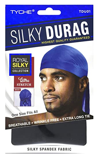Tyche Silky Durag Royal Silky Collection Ultra Stretch Black
