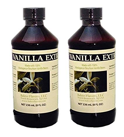 Bakto Flavors Pure Vanilla Extract - (Made from 100% Madagascar Bourbon) - 8 OZ - Pack of 2