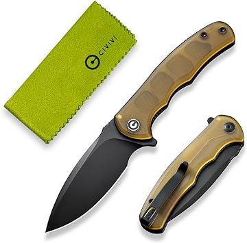 CIVIVI Mini Praxis Pocket Knife for EDC, Folding Pocket Knife with 2.98" D2 Blade Ultem Handle with Flipper for Men Women C18026C-5