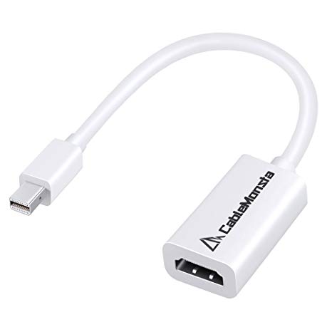Mini DP to HDMI Adapter Cable White ( Supports Displays up to 2K / UHD / 1920 x 1200@60Hz) ) Mini Displayport and Thunderport Compatible