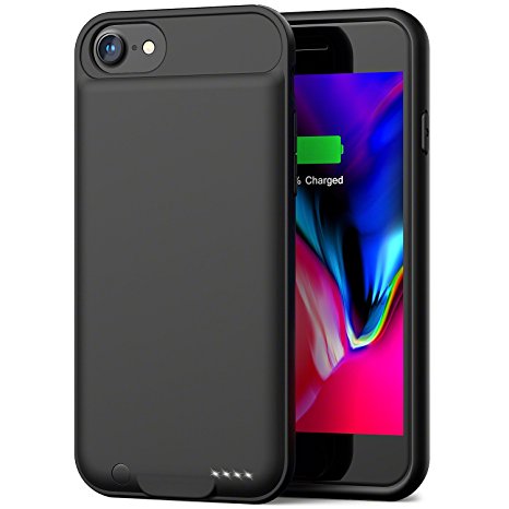 iPhone 8/7 Battery Case, Smiphee 3000 mAh Portable Charging Case for iPhone 8, iPhone 7 (4.7 inch) Extended Battery Juice Pack/Lightning Cable Input Mode (Black)