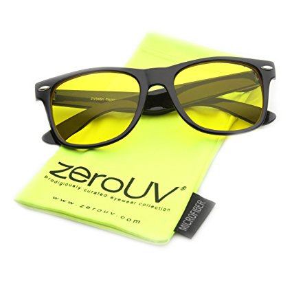 zeroUV - Blue Blocking Driving Horn Rimmed Sunglasses Amber Tinted Lens