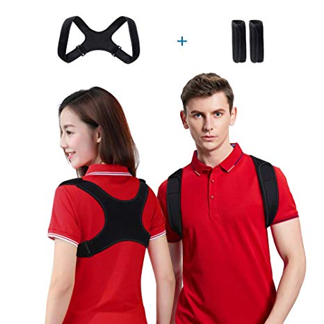 Hually Posture Corrector for Women and Men, Spinal Support -Back&Shoulder&Neck Comfortable and Breathable Fabric Sports Back Brace for Posture Corrector