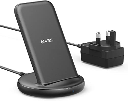 Anker Wireless Charger with Power Adapter, PowerWave II Stand, Qi-Certified 15W Max Fast Wireless Charging Stand for iPhone SE, 11, 11 Pro, Xs, Xs Max, XR, X, 8, Galaxy S10 S9, Note 10 Note 9 & More