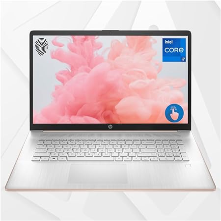 HP 2023 Essential 17t Laptop, 17.3" HD  Touchscreen, Intel Core i7-1355U, 64GB RAM, 2TB SSD, Webcam, HDMI, Backlit Keyboard, Fingerprint Reader, Wi-Fi 6, Windows 11 Home, Pale Rose Gold