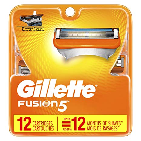 Gillette Fusion5 Mens Razor Blade Refill Cartridges 12 Count