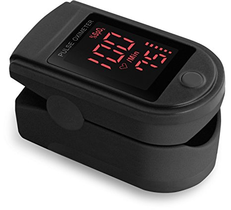 Zacurate Pro Series CMS 500DL Fingertip Pulse Oximeter Blood Oxygen Saturation Monitor with silicon cover, batteries and lanyard