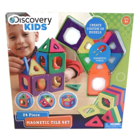 Discovery Kids 24 Piece Magnetic Tile Set