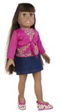 The Springfield Collection by Fibre-Craft Denim Skirt Outfit Pink Shirt and Polka Dot Shoes